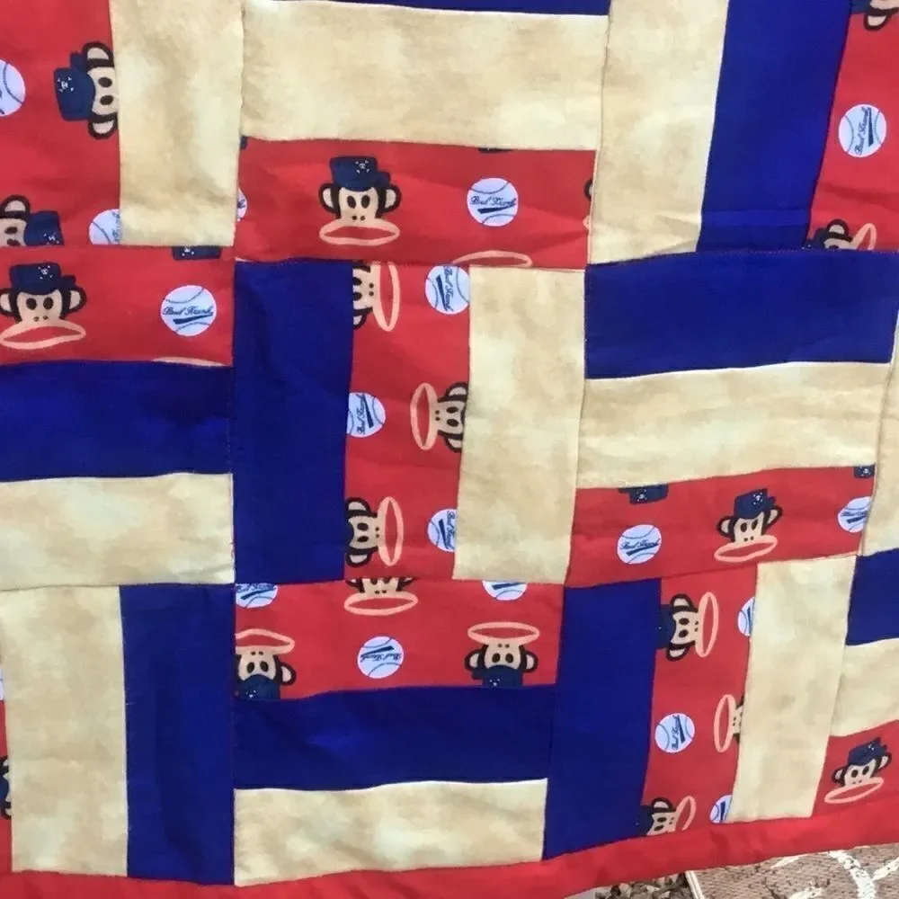NWT. Hand Crafted Baseball Monkeys Quilt!